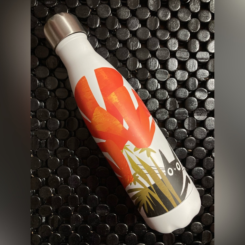 Poppy Cat Stainless Steel Water Bottle by Cat Lady Box art by Karen Obuhanych